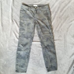 Lila Ryan Camo Womens Skinny Sz 28 Jeans Low Rise Green